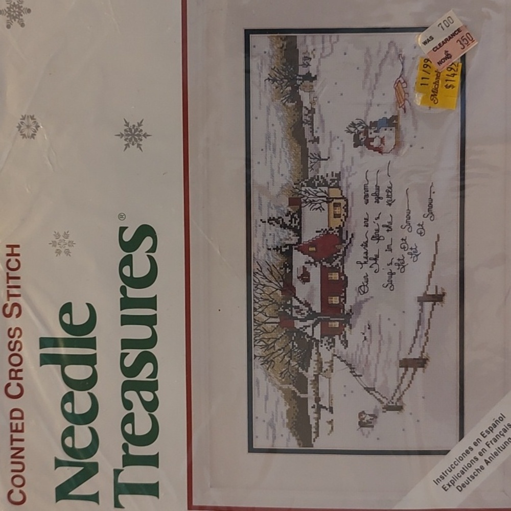 Needle Treasures Counted Cross Stitch Kit. Let It Snow. 16x8" Unopened